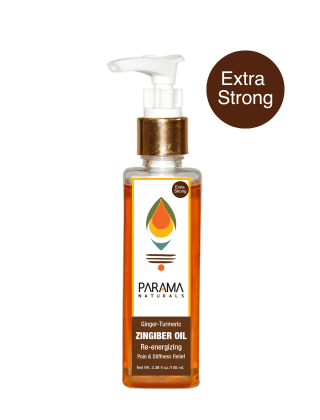Parama Naturals Zingiber Oil bottle with pump on a white background 
param addvertion offers strong zingiber best pain relife oil pain releife oil pain relief oil for back pain muscle knee pain relief oil ginger oil for pain relief massage oil offers adds 
mansun